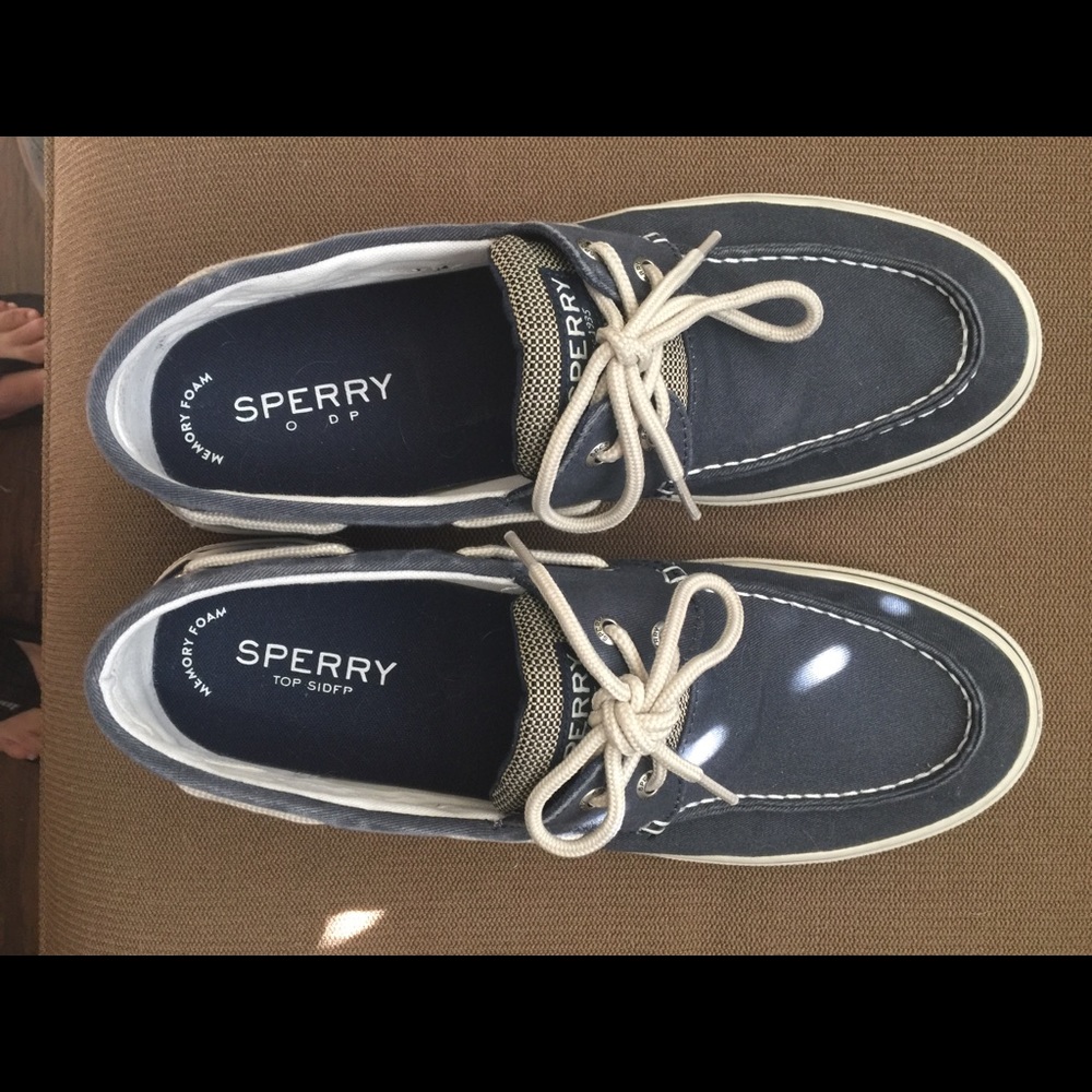 Sperry Blue Canvas Loafers - like new